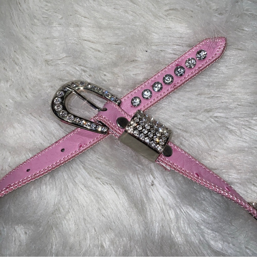 Country Couture Ostrich Rhinestone Belt Western Rodeo - Picture 3 of 5